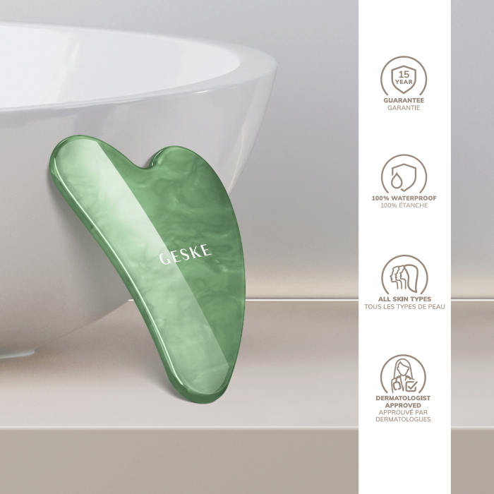 Нефритовий масажер-скребок гуаша GESKE SmartAppGuided Jade Gua Sha 5в1