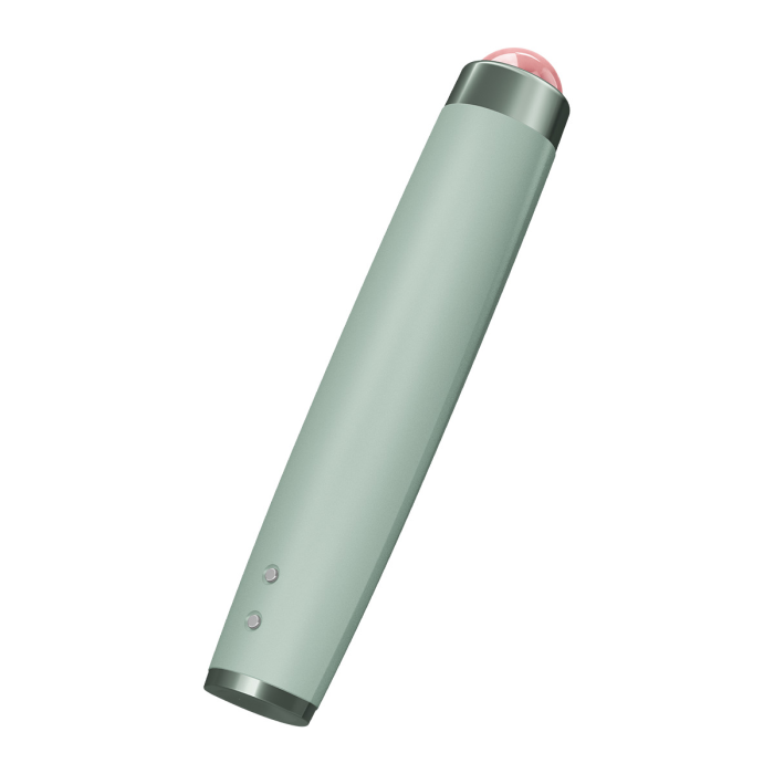 Ручка-масажер для обличчя з рожевим кварцом GESKE SmartAppGuided Sonic Rose Quartz LED Depuffing Pen 8in1 green