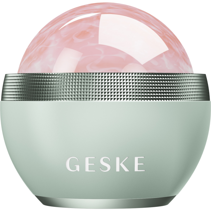 Кульковий масажер з рожевим кварцом GESKE SmartAppGuided Rose Quartz Depuffing Sphere 7in1 green