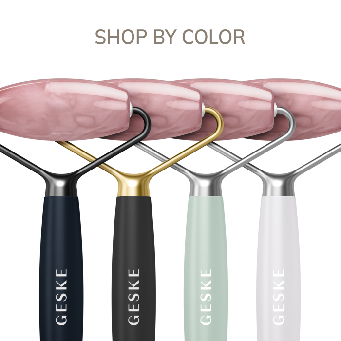 Ролер-масажер для обличчя та тіла з рожевим кварцом GESKE SmartAppGuided Rose Quartz Face & Body Roller 5in1 starlight