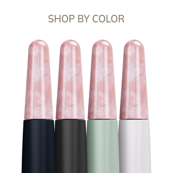 Ручка-масажер для обличчя з рожевим кварцом GESKE SmartAppGuided Rose Quartz & Depuffing Pen 6in1 black
