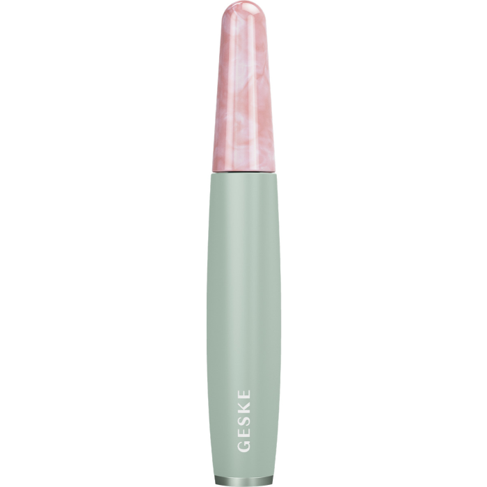 Ручка-масажер для обличчя з рожевим кварцом GESKE SmartAppGuided Rose Quartz & Depuffing Pen 6in1 green