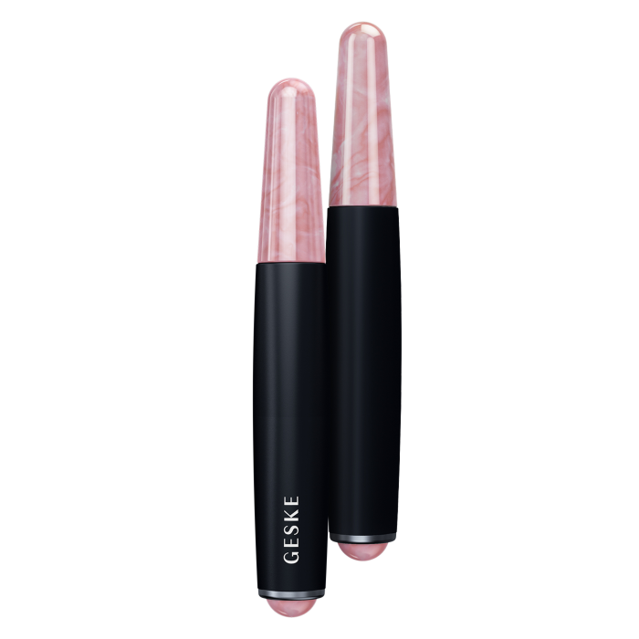 Ручка-масажер для обличчя з рожевим кварцом GESKE SmartAppGuided Double-Sided Rose Quartz Depuffing Pen 7в1 black