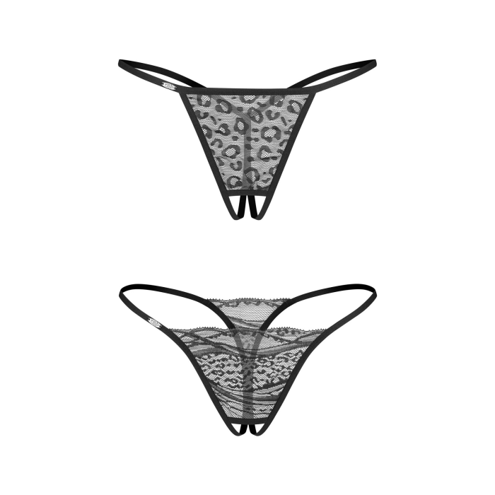 Набір трусиків з доступом Obsessive Bianca 2-pack crotchless thong S/M