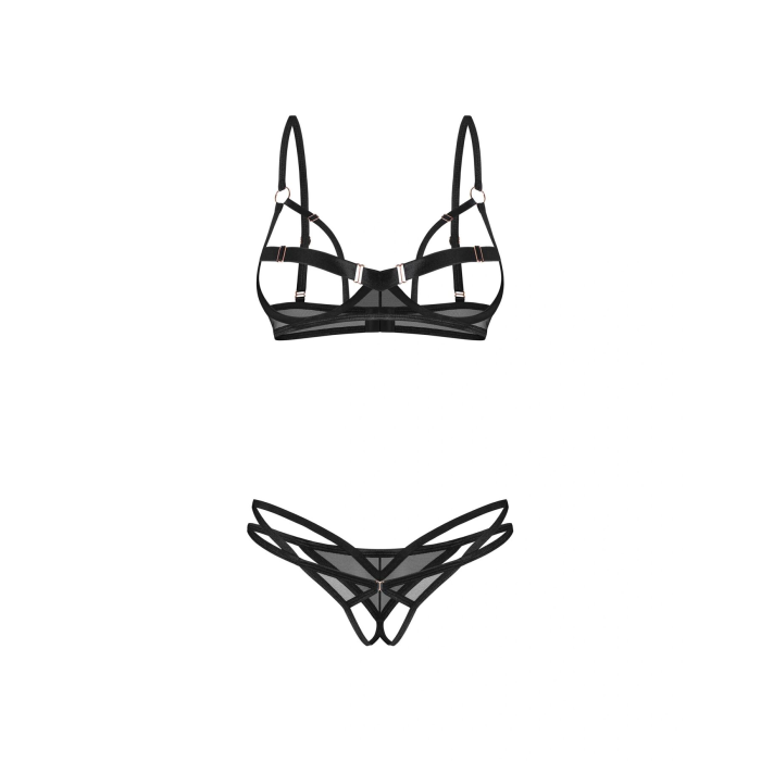 Комплект Obsessive Euridia 2-pcs crotchless set M/L