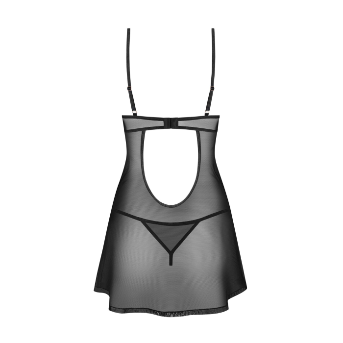 Сорочка Obsessive Euridia chemise & tanga XL/2XL