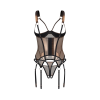Корсет Obsessive Soranna cupless corset & crotchless thong 2XL/3XL