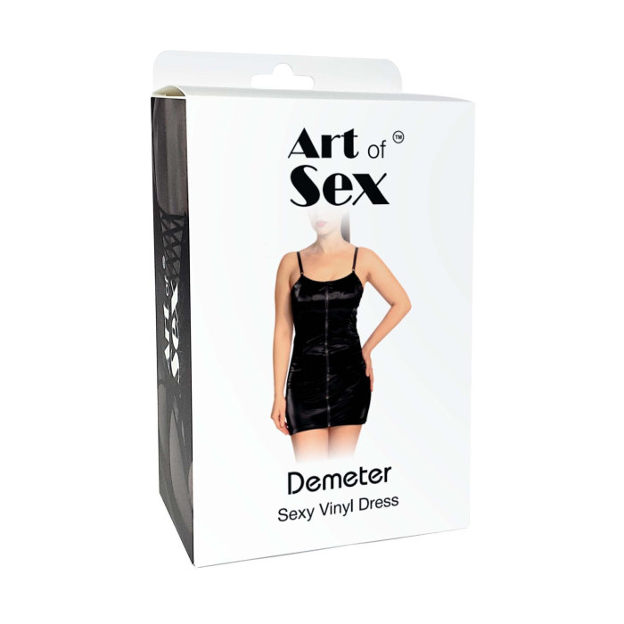 Лакована сукня Art of Sex - Demeter, колір чорний з ефектом голограми, розмір XL