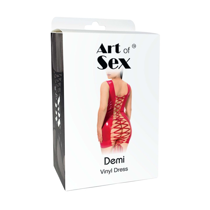 Лакована сукня на шнурівці Art of Sex - Demi, колір чорний з ефектом голограми, XS-M