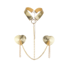 Пестис-сердечка з пензликами та чокером JSY Nipple Sticker RT236114 Golden