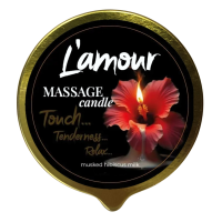Масажна свічка L'amour Musked Hibiscus & Milk, золота, 70 мл