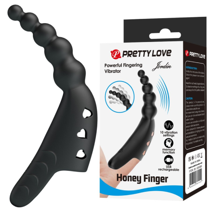 Вібратор на палець Pretty Love Honey Finger, чорний, 12,2 × 2,1 см