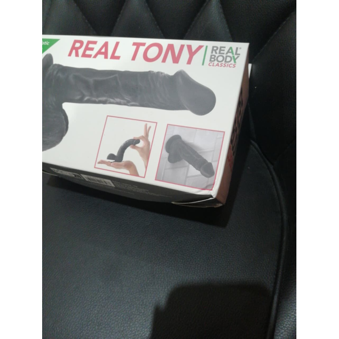 Фалоімітатор Real Body — Real Tony Black, TPE, діаметр 3,5 см (м'яте паковання!!!)