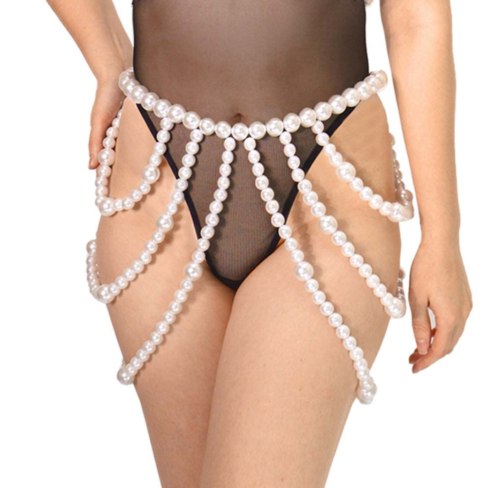 Спідниця з перлин Art of Sex - Jasmine, колір білий, розмір XS-2XL