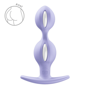 Анальні кульки Fun Factory B BALLS DUO Purple, ефект вібрації, діаметр 3,2 та 3,6 см