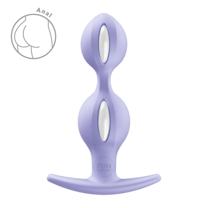Анальні кульки Fun Factory B BALLS DUO Purple, ефект вібрації, діаметр 3,2 та 3,6 см