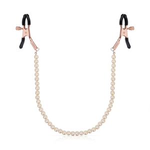 Затискачі для сосків з перлинним ланцюжком Rosy Gold - Nipple Clamps Pearls