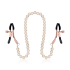 Затискачі для сосків з перлинним ланцюжком Rosy Gold - Nipple Clamps Pearls