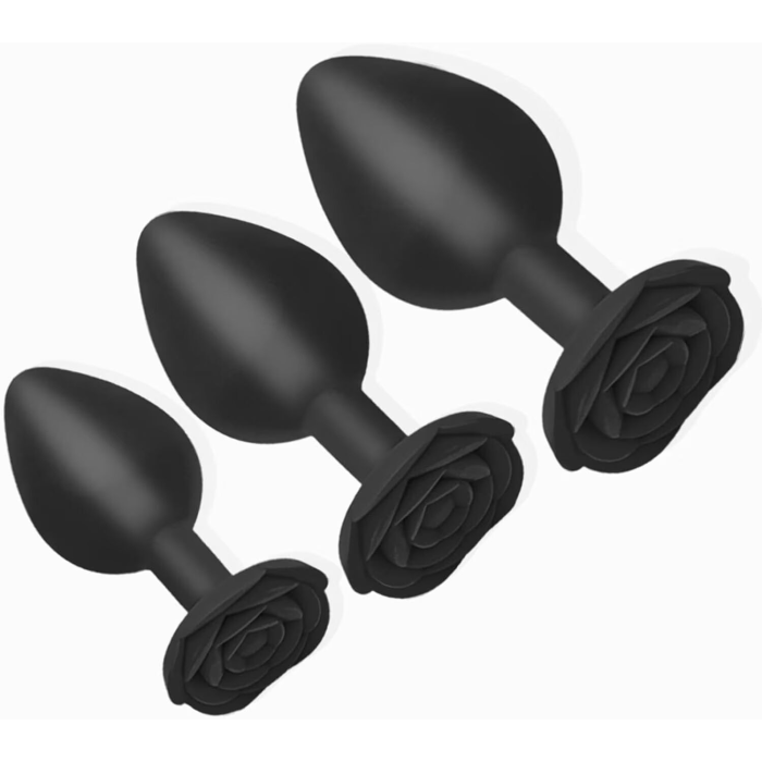 Набір силіконових анальних пробок BMS Roses Til’ Dawn Silicone Anal Plug Kit (пошкоджене паковання!!!)