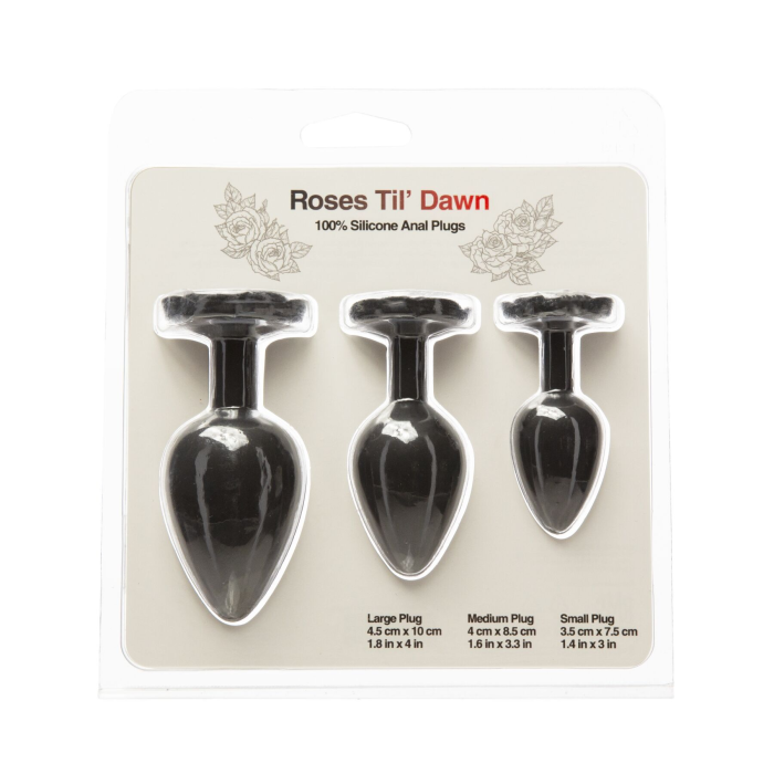 Набір силіконових анальних пробок BMS Roses Til’ Dawn Silicone Anal Plug Kit (пошкоджене паковання!!!)