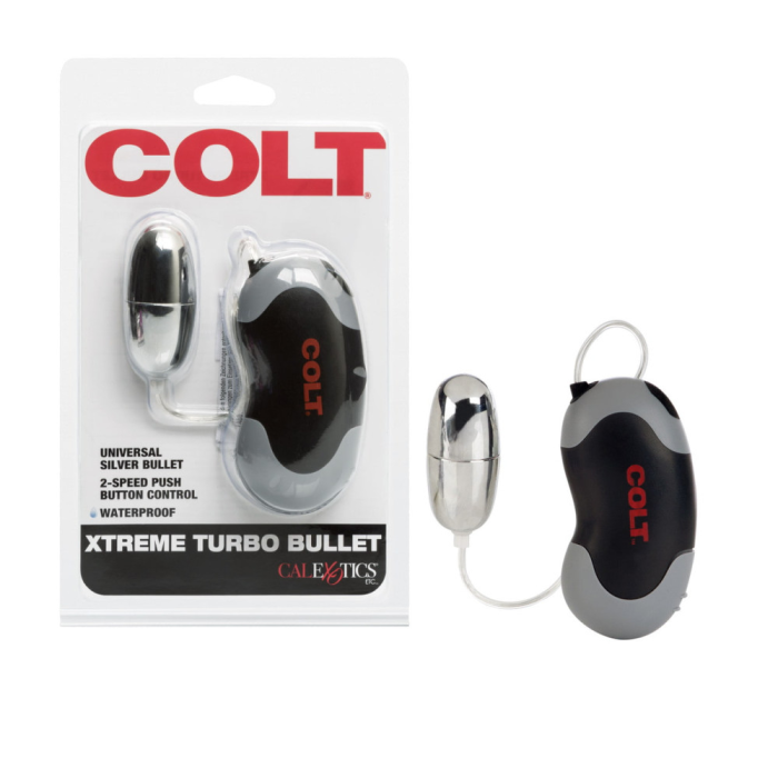 Вібратор-яйце з дротовим пультом COLT Xtreme, сріблястий, 5,7 × 2,5 см