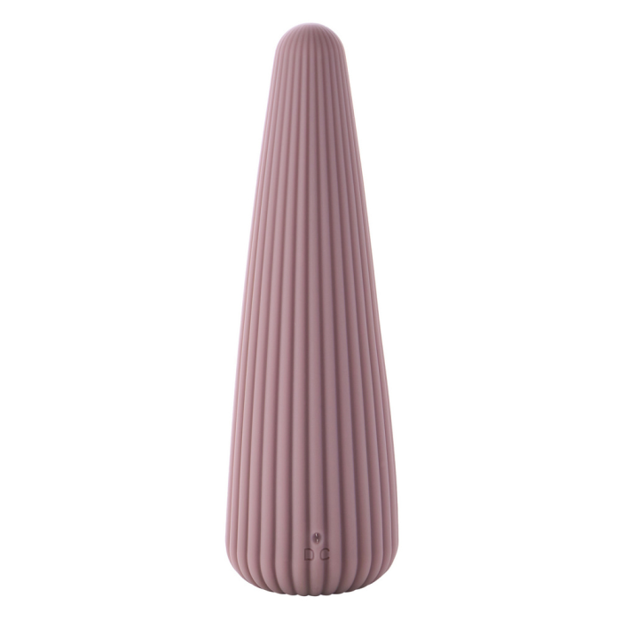 Вібратор для клітора Sweet Em Cone у формі конуса, ребристий, фіолетовий, 12,8 × 3,8 см
