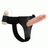 Страпон порожнистий (фалопротез) з вібрацією Baile Vibrating Strap On, беж, 19 × 4 см