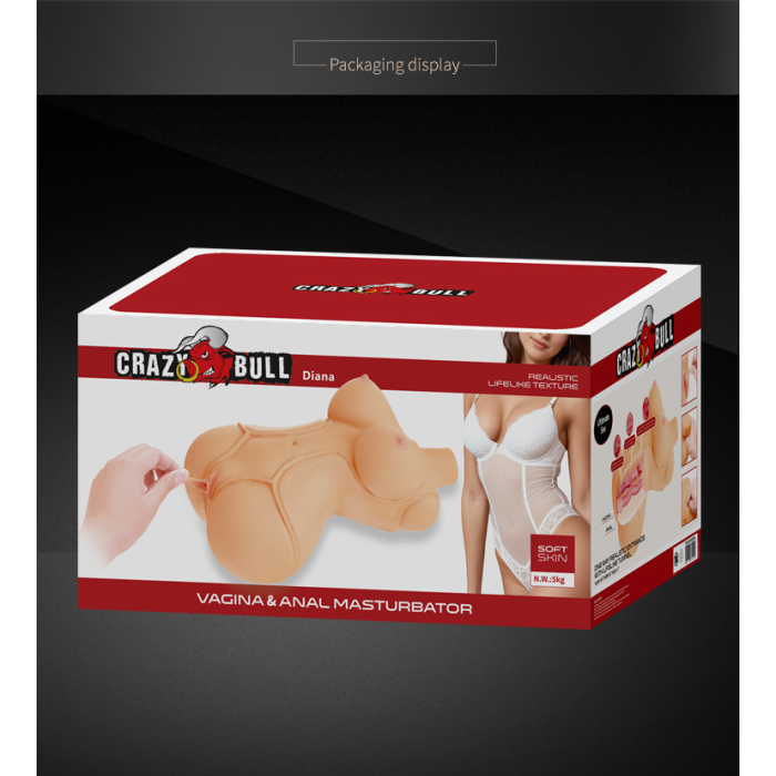 Мастурбатор-торс CRAZY BULL Diana, реалістичний, 37 см х 22 см