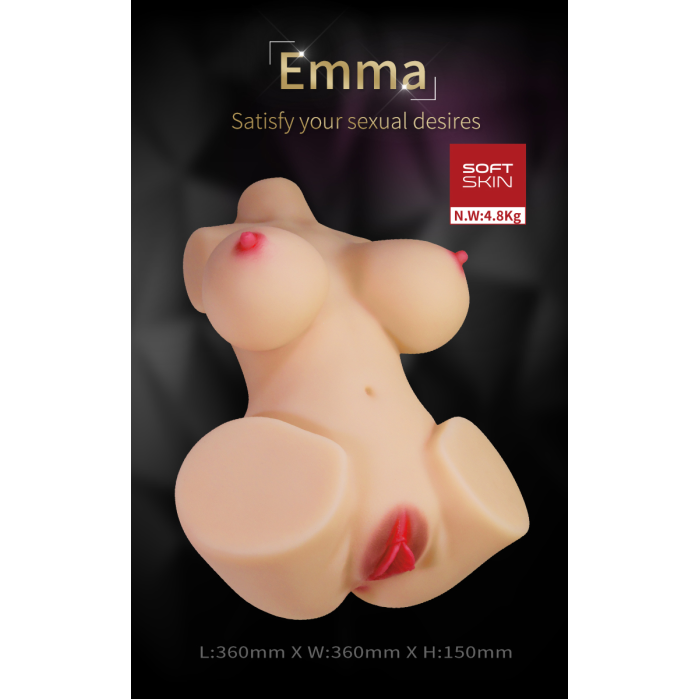 Мастурбатор-торс CRAZY BULL Emma, ​​реалістичний, 36 х 36 см