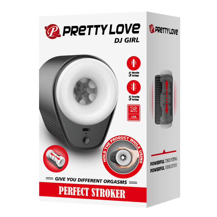 Автоматичний мастурбатор наскрізний Pretty Love DJ GIRL з вібрацією, 15,6×11,1 см