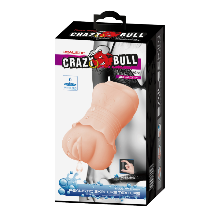 Реалістичний мастурбатор вагіна Crazy Bull із кібершкіри, 15×7 см