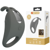 Ерекційне віброкільце PRETTY LOVE Master Ring з вусиками для клітора, сіре, 7.5 х 4 см