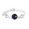 Кляп силіконовий Feral Feelings Silicon Ball Gag White/Black, білий ремінець, чорна кулька