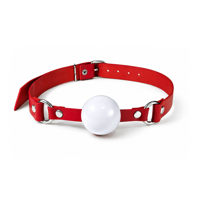 Кляп силіконовий Feral Feelings Silicon Ball Gag Red/White, червоний ремінець, біла кулька