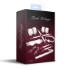 Набір Feral Feelings BDSM Kit 7 White, наручники, поножі, конектор, маска, падл, кляп, затискачі
