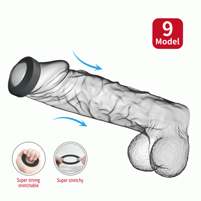 Ерекційне кільце Crazy Bull Model 9 Brodan, чорне, 5.5 х 1 см