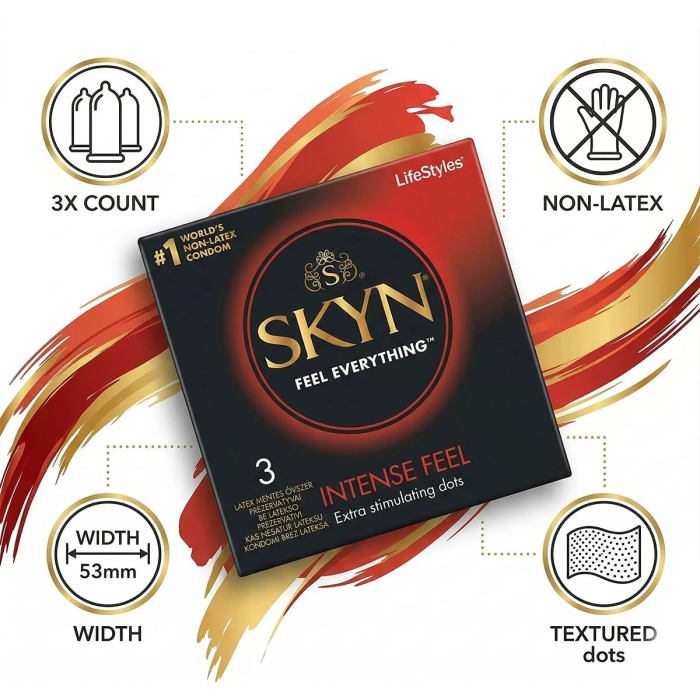 Презерватив SKYN Intense Feel безлатексний (полізопрен), 3 шт.