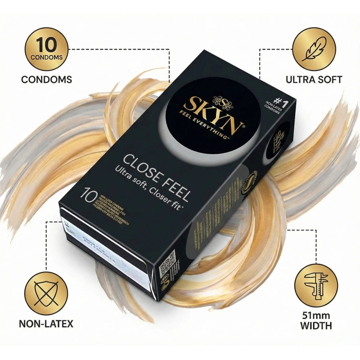 Презервативи з рельєфом Skyn ​​Close Feel, безлатексні (поліізопрен), 10 шт.