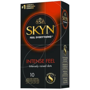 Презервативи з рельєфом Skyn Intense Feel, безлатексні (поліізопрен), 10 шт