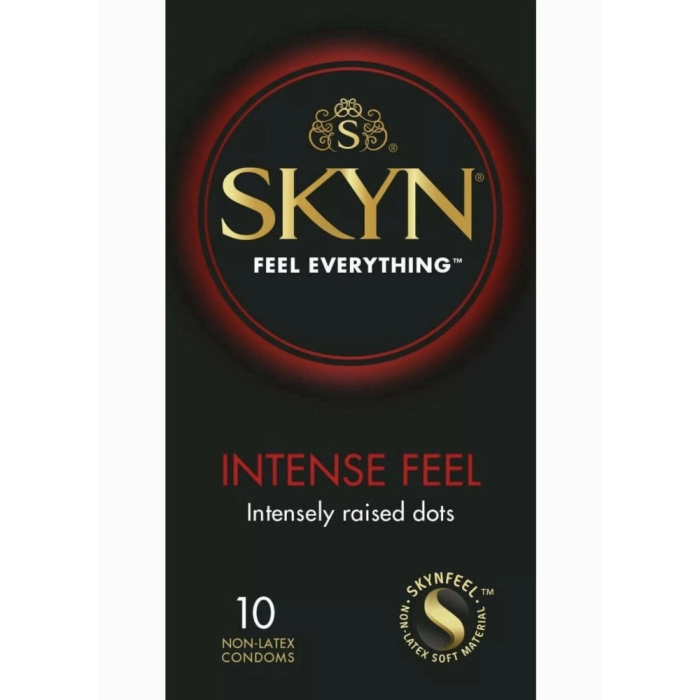 Презервативи з рельєфом Skyn Intense Feel, безлатексні (поліізопрен), 10 шт