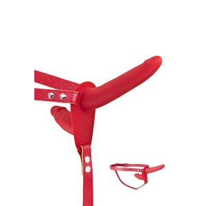 Подвійний страпон Fetish Tentation Strap-On with Double Dildo Red (м'яте паковання!!!)