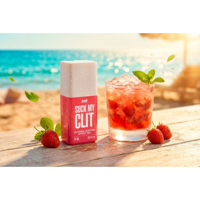 Смоктайзер для клітора Intt Suck My Clit Wild Strawberry (15 мл), полуниця, гель з ефектом посмоктування