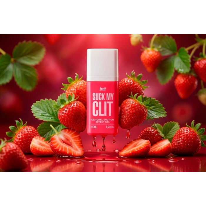 Смоктайзер для клітора Intt Suck My Clit Wild Strawberry (15 мл), полуниця, гель з ефектом посмоктування
