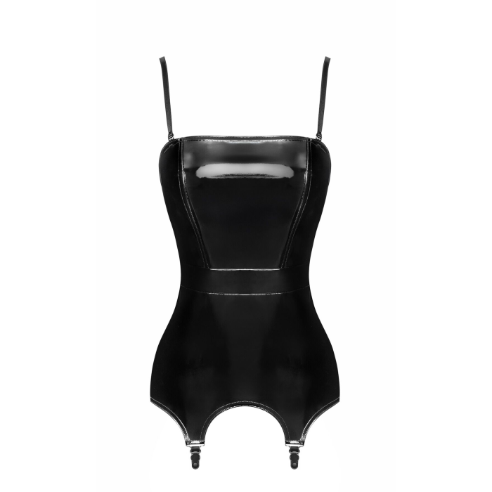 Корсет з підв'язками для панчіх Noir Handmade F381 Dominae Venom PVC corset-belt 3XL
