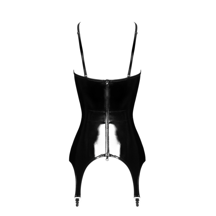 Корсет з підв'язками для панчіх Noir Handmade F381 Dominae Venom PVC corset-belt 3XL