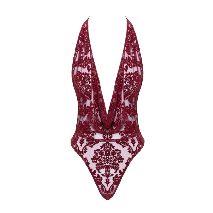 Боді Noir Handmade F386 Kink Royal cascade bodysuit L