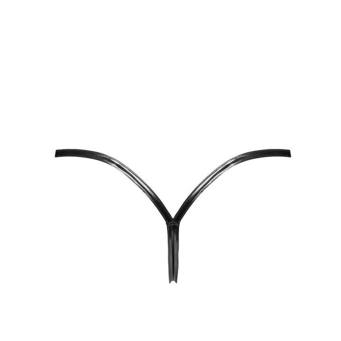 Трусики Noir Handmade P014 Dominae PVC panty with silver clasp L
