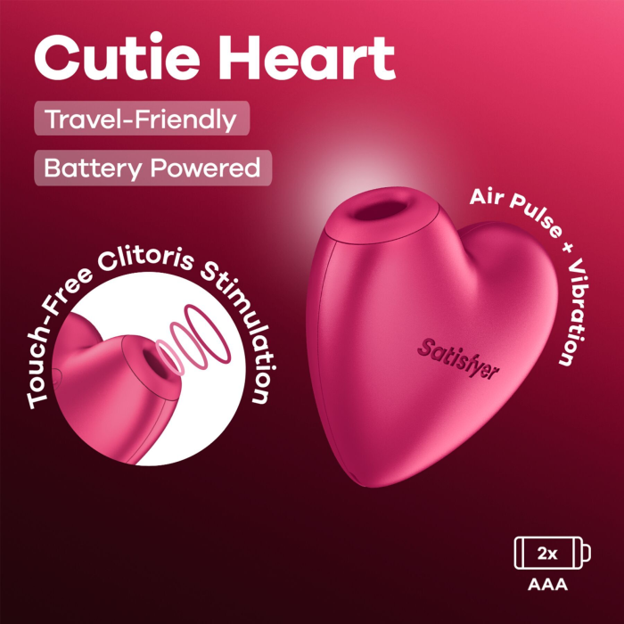 Вакуумний стимулятор-серце з вібрацією Satisfyer Cutie Heart Battery Series (м'яте паковання!!!)