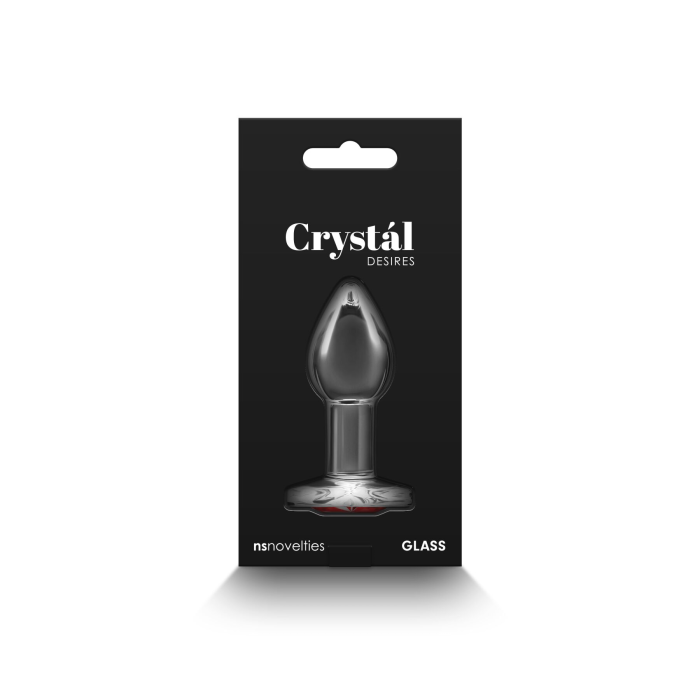 Скляна анальна пробка NS Novelties Crystal - Desires - Red Heart - Small