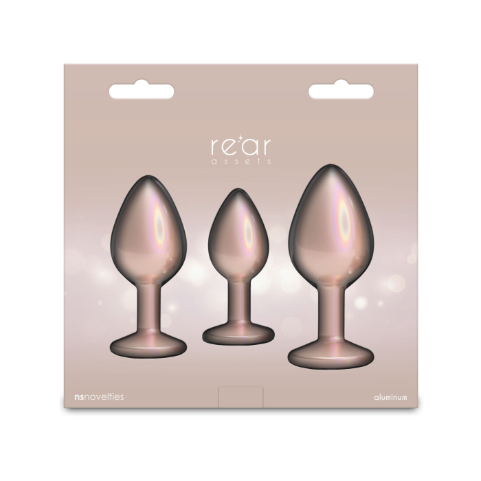 Набір анальних пробок NS Novelties Rear Assets - Trainer Kit - Iridescent Champagne - Clear Gem